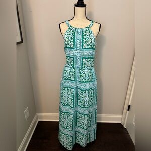 Talbots Teal and White Floral Dress. New with tags. 12